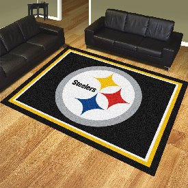 Pittsburgh Steelers 8ft. x 10 ft. Plush Area Rug - Circular Steelers Primary Logo, 17389