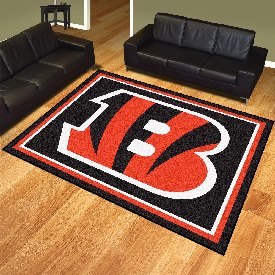 Cincinnati Bengals 8ft. x 10 ft. Plush Area Rug - Striped B Primary Logo, 17478