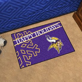 Minnesota Vikings Starter Mat Accent Rug - 19in. x 30in. Happy Holidays Starter Mat, 17640