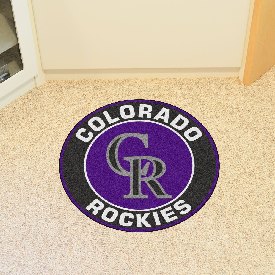Colorado Rockies Roundel Rug - 27in. Diameter - CR Primary Cap Logo, 18134