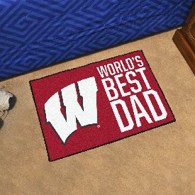Wisconsin Badgers Starter Mat Accent Rug - 19in. x 30in. World's Best Dad Starter Mat, 18208