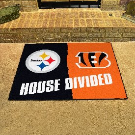NFL - Pittsburgh Steelers/Cincinnati Bengals House Divided Rugs 33.75"x42.5", 18687
