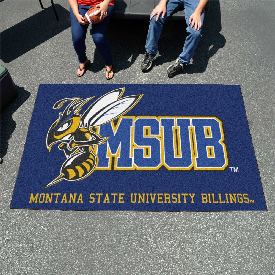 Montana State Billings Yellow Jackets Ulti-Mat Rug - 5ft. x 8ft. - Yellow Jacket Logo & Wordmark, 18806