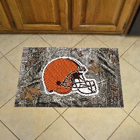 Cleveland Browns Rubber Scraper Door Mat Camo - Browns Helmet Primary Logo, 18951