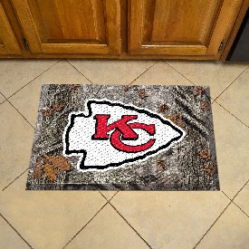Kansas City Chiefs Rubber Scraper Door Mat Camo - KC Arrow Primary Logo, 18967
