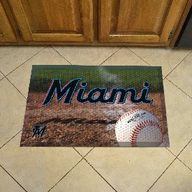 Florida Marlins Scraper Mat 19"x30", 19032-GR Florida Marlins Scraper Mat 19"x30", 19032-GR