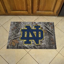 Notre Dame Fighting Irish Rubber Scraper Door Mat Camo, ND Logo, 19195