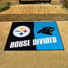 NFL - Pittsburgh Steelers/Carolina Panthers House Divided Rugs 33.75"x42.5", 19297