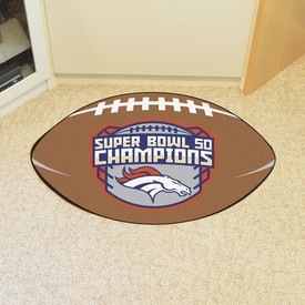 Denver Broncos Football Rug - 20.5in. x 32.5in., 2016 Super Bowl L Champions, 19686