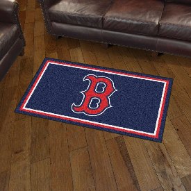 Boston Red Sox 3ft. x 5ft. Plush Area Rug - B Cap Logo - Blue, 19798