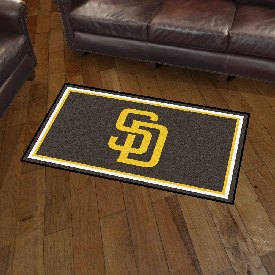 San Diego Padres 3ft. x 5ft. Plush Area Rug - SD Primary Cap Logo, 19817
