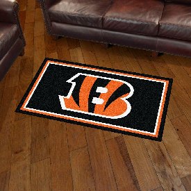 Cincinnati Bengals 3ft. x 5ft. Plush Area Rug - Striped B Primary Logo, 19863