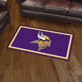 Minnesota Vikings 3ft. x 5ft. Plush Area Rug - Viking Head Primary Logo, 19875