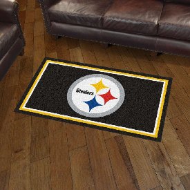 Pittsburgh Steelers 3ft. x 5ft. Plush Area Rug - Circular Steelers Primary Logo, 19882