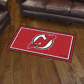 New Jersey Devils 3ft. x 5ft. Plush Area Rug - NJ Devil Primary Logo, 19910