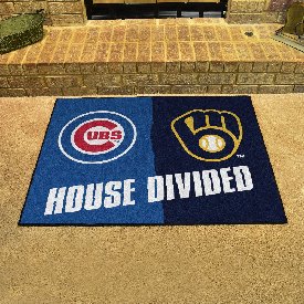 MLB House Divided - Cubs / Brewers House Divided Rug - 34 in. x 42.5 in., 20399