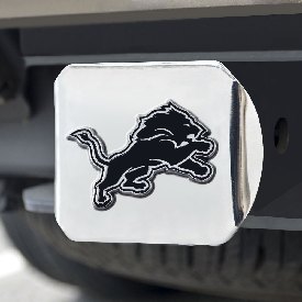 Detroit Lions Chrome Metal Hitch Cover with Chrome Metal 3D Emblem, 21519