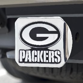 Green Bay Packers Chrome Metal Hitch Cover with Chrome Metal 3D Emblem, 21524