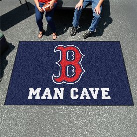 Boston Red Sox Man Cave Ulti-Mat Rug - 5ft. x 8ft. - B Cap Logo, 22386