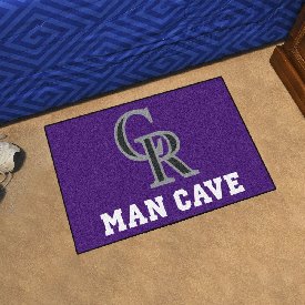 Colorado Rockies Man Cave Starter Mat Accent Rug - 19in. x 30in. - CR Primary Cap Logo, 22403