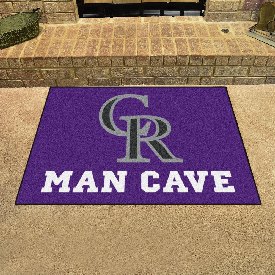 Colorado Rockies Man Cave All-Star Rug - 34 in. x 42.5 in. - CR Primary Cap Logo, 22404