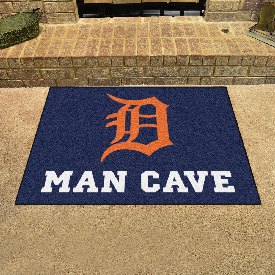 Detroit Tigers Man Cave All-Star Rug - 34 in. x 42.5 in. - D Primary Cap Logo, 22408