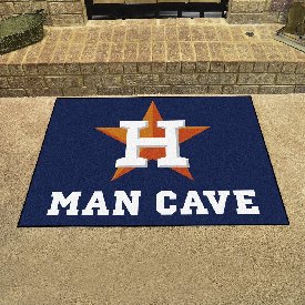 Houston Astros Man Cave All-Star Rug - 34 in. x 42.5 in. - Circular Star H with Wordmark Primary Logo, 22412