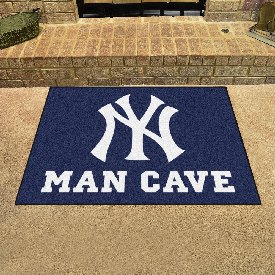 New York Yankees Man Cave All-Star Rug - 34 in. x 42.5 in. - NY Cap Logo, 22444