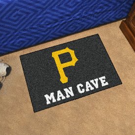 Pittsburgh Pirates Man Cave Starter Mat Accent Rug - 19in. x 30in. - P Primary Cap Logo, 22455