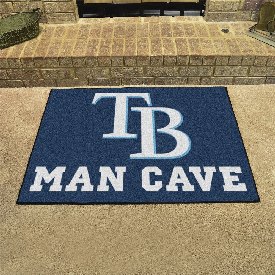 Tampa Bay Rays Man Cave All-Star Rug - 34 in. x 42.5 in. - TB Cap Logo, 22476