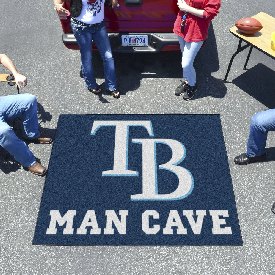 Tampa Bay Rays Man Cave Tailgater Rug - 5ft. x 6ft. - TB Cap Logo, 22477