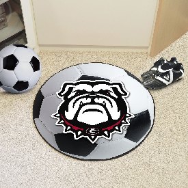 Georgia Bulldogs Soccer Ball Rug - 27in. Diameter - New Bulldog Head Logo, 22873