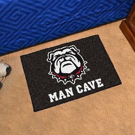 Georgia Bulldogs Man Cave Starter Mat Accent Rug - 19in. x 30in. - New Bulldog Head Logo, 22875