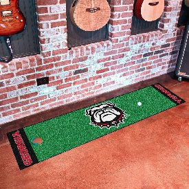 Georgia Bulldogs Putting Green Mat - 1.5ft. x 6ft. - New Bulldog Head Logo, 22879