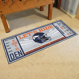 Denver Broncos Ticket Runner Rug - 30in. x 72in. - Broncos Helmet Logo, 23119