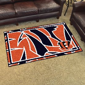 Cincinnati Bengals 4ft. x 6ft. Plush Area Rug XFIT Design, 23232