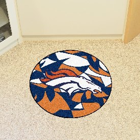 Denver Broncos Roundel Rug - 27in. Diameter XFIT Design, 23256