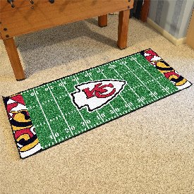 Kansas City Chiefs Football Field Runner Mat - 30in. x 72in. XFIT Design, 23292