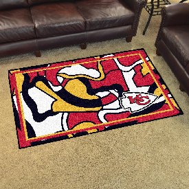 Kansas City Chiefs 4ft. x 6ft. Plush Area Rug XFIT Design, 23295
