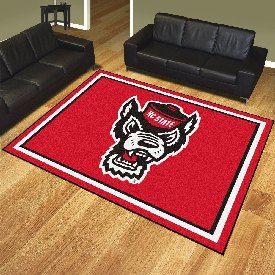 NC State Wolfpack 8ft. x 10 ft. Plush Area Rug, Wolf Logo, 23988