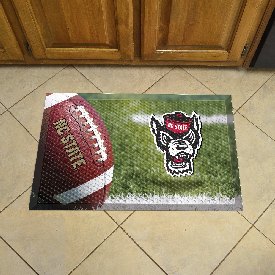 NC State Wolfpack Rubber Scraper Door Mat, Wolfie Logo, 23989