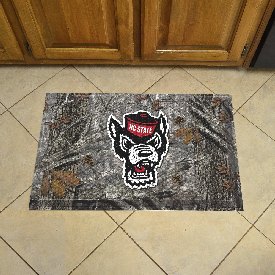 NC State Wolfpack Rubber Scraper Door Mat Camo, Wolfie Logo, 23990