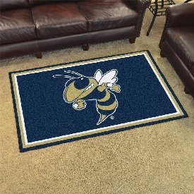 Georgia Tech Yellow Jackets 4ft. x 6ft. Plush Area Rug, Buzz, 24011
