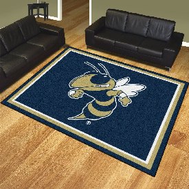 Georgia Tech Yellow Jackets 8ft. x 10 ft. Plush Area Rug, Buzz, 24013