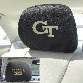 Georgia Tech Yellow Jackets Embroidered Head Rest Cover Set - 2 Pieces, 25005