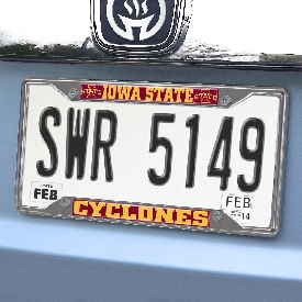 Iowa State Cyclones Chrome Metal License Plate Frame, 6.25in x 12.25in, 25041