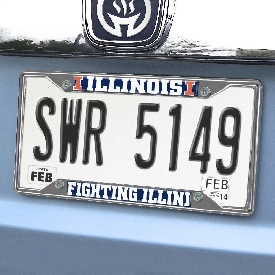 Illinois Illini Chrome Metal License Plate Frame, 6.25in x 12.25in, 25135