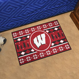 Wisconsin Badgers Holiday Sweater Starter Mat Accent Rug - 19in. x 30in., 25856