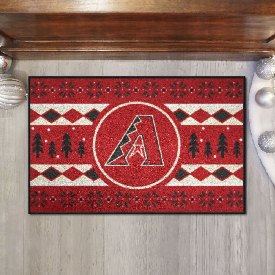 Arizona Diamondbacks Holiday Sweater Starter Mat Accent Rug - 19in. x 30in. - A Primary Cap Logo, 26389