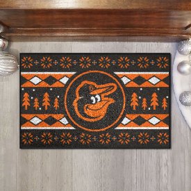 Baltimore Orioles Holiday Sweater Starter Mat Accent Rug - 19in. x 30in., 26391